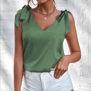 NEW Satin Silky V Neck Tank Sleeveless Top